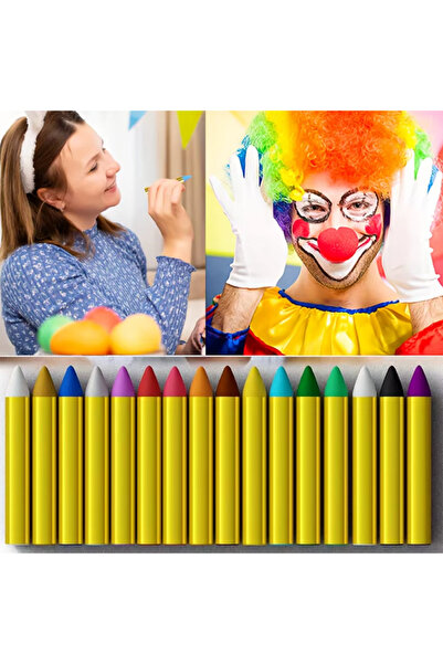 CRM Children's Makeup Kit with 16 Pigmented Colors, CRM, Face/Body Crayons, Non-Toxic, Parties/Carnival