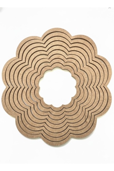 PAŞAOĞLU PLEKSİ Vidasız 9'lu Papatya Kasnak Seti 3m Ham Mdf Makrome Kasnak 30 Cm