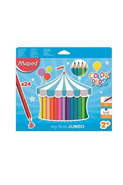 Maped Creioane colorate, Color Peps, My First Jumbo, 24 culori/set, FSC,
