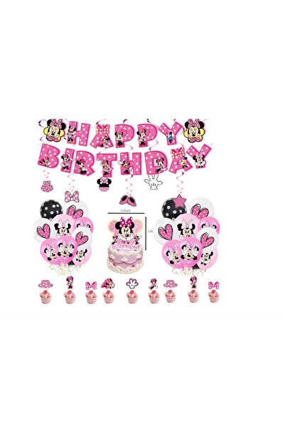 REDQUIT Set de 66 accesorii pentru petrecerea de ziua de naștere Minnie Mouse