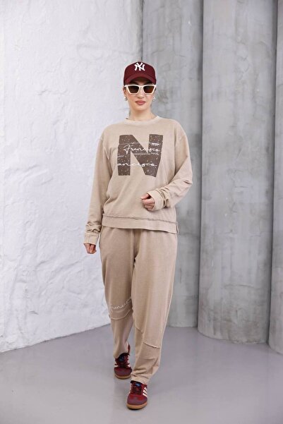 BRGCLOTHING Washable Printed 2 Thread Tracksuit Set