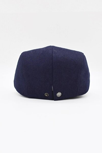 Külah Men's Hat Woolen Textured Sports Cap with Leather Accessories