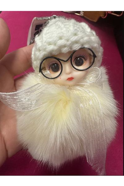 TChic Plush Glasses-Wearing Girl Doll Bag Ornament/Charm Keychain