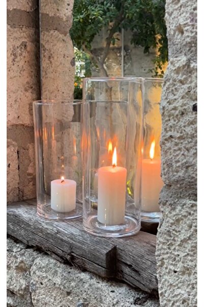 Miko Home & Garden Silindir Şeffaf Cam Vazo – 3 Farklı Boy | Minimal Dekor & Çiçek Aranjmanı İçin- 1ADET