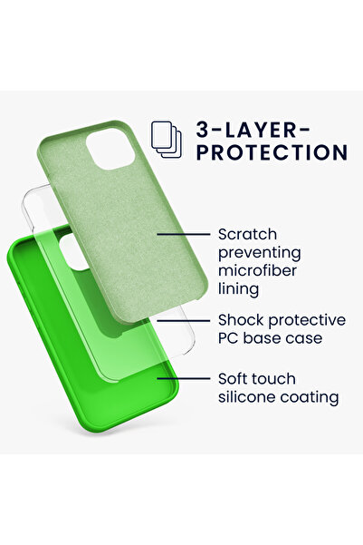 KWmobile IPhone 13 Case, Silicone, Green, 55878.159
