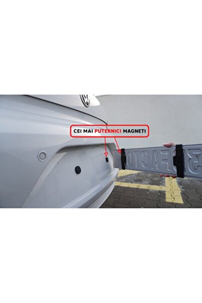 3dFactory Suport magnetic grila fagure placuta numar inmatriculare auto Slim - 2 bucati, negru
