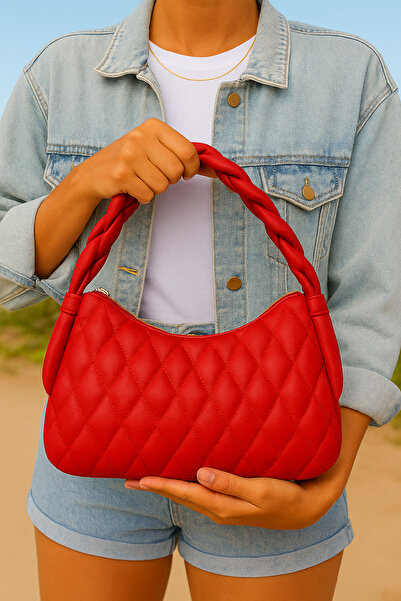 Bymiel Quilted Knitted Handle Shoulder & Hand Bag