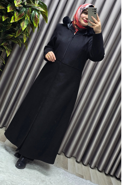 Elmas Tesettür Women's Clothing Hooded Full Length Mevlana Kaşe