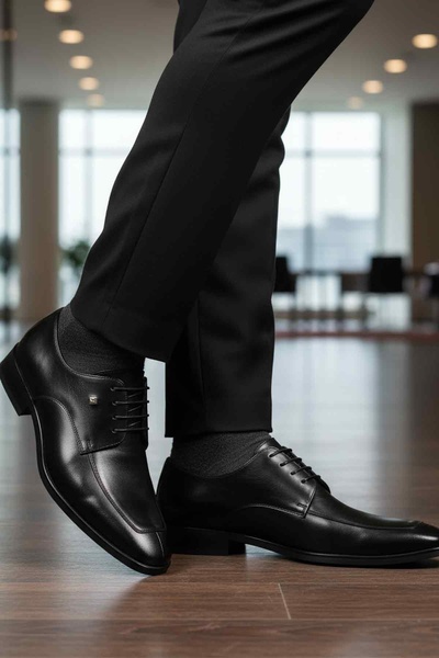 Fosco Μαύρα Ανδρικά Παπούτσια Classic από Γνήσιο Δέρμα 3265 M