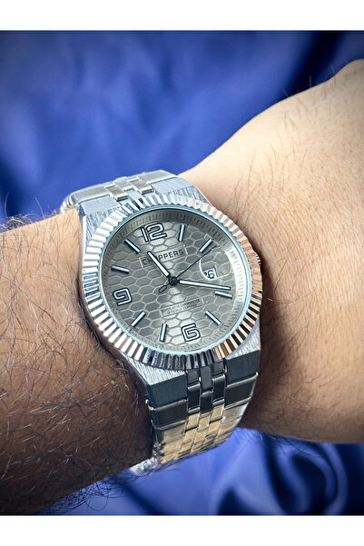 Choppers Gri Petek Desenli Çelik Saat – 41 mm