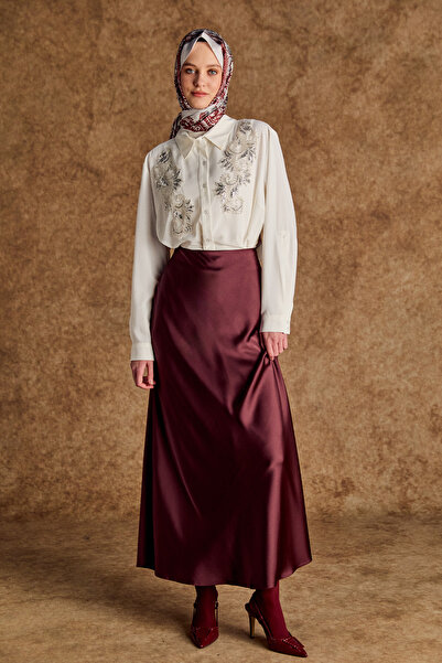 Setrms Boncuk Aplikeli Şifon Tunik