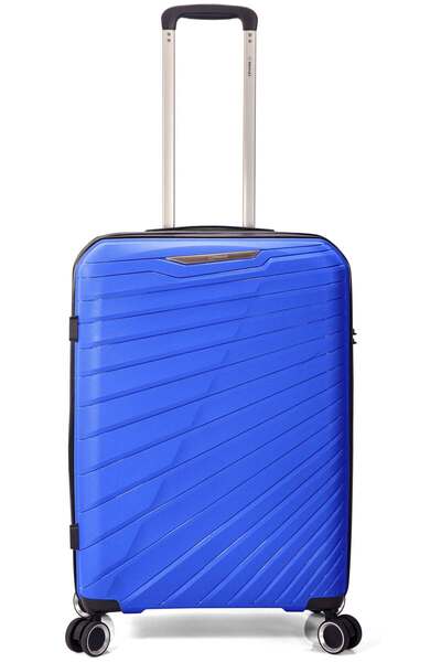 Benzi Troler extensibil mare BZ 5808, 76x49x30 cm, polipropilenă, încuietoare, 4 roți 360°, albastru