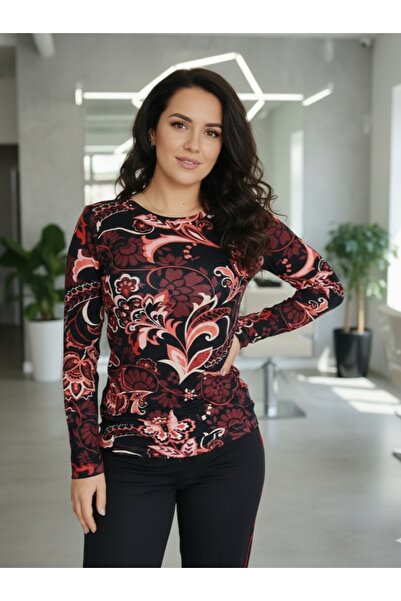 ÇAĞ MODA Viscose Knitted Crew Neck Long Sleeve Pants Pajama Set