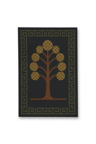 Rugs Modern Halı MOSSO Μαύρο Διακοσμητικό Χαλί με Σχέδιο Δέντρου και Υφαντή Β...