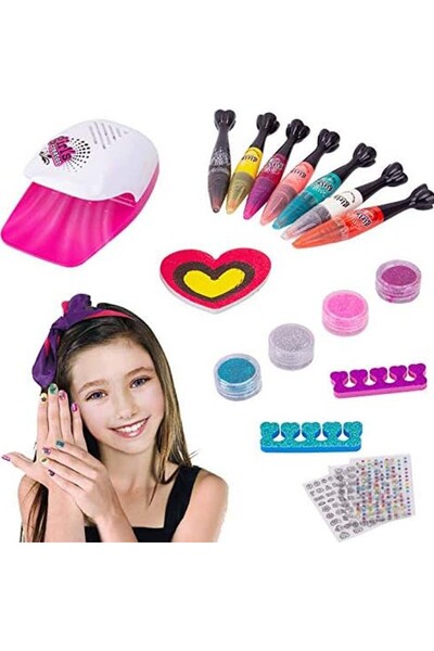 PROCART Nail painting and decorating kit, 7 markers, lamp, battery operated, multicolor, 6+