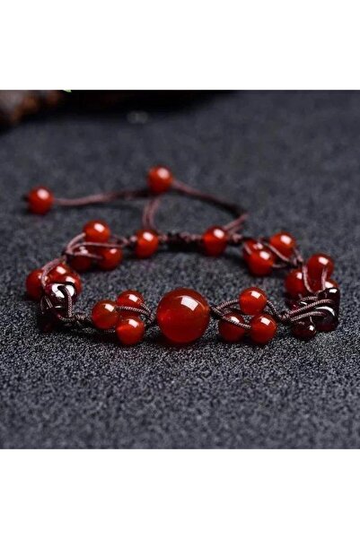 valkyrie Red Agate & Garnet Natural Stone Bracelet – Adjustable Macrame Designnatural Stone