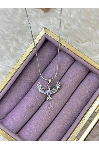 BY YASİN TOPÇU 🦅 Rengarenk Zirkon Taşlı Kartal/Şahin Kolye