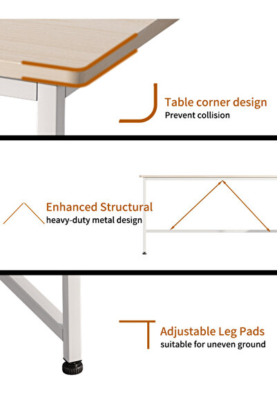 Bangiga 130cm Study Desk/Gaming Desk,Simple Computer Desk,Office Table with Storage