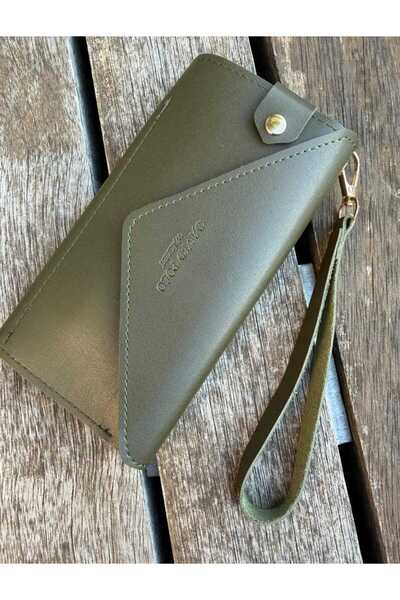 ÖZÜM TAKI Women's Wallet with Phone Compartment Khaki Color