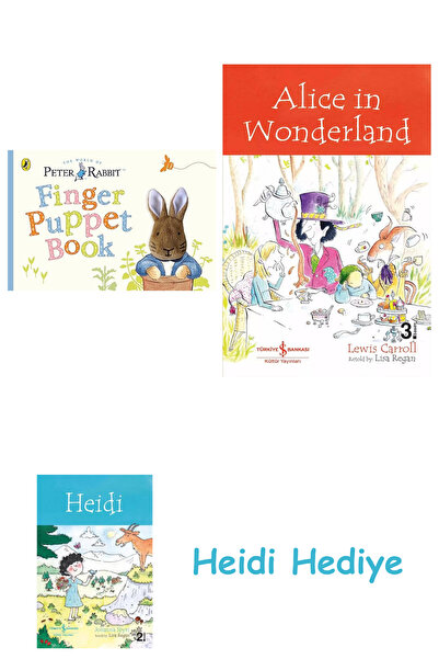 Bloomsbury Cartea cu păpuși cu degetele Peter Rabbit + Alice în Țara Minunilor + Heidi
