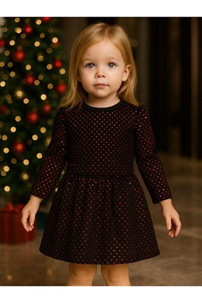 Zekids فستان مخملي ملون بالترتر للفتيات