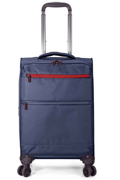 Benzi Troler extensibil mare BZ 5826, poliester, 78x48x31 cm, 4 roți, albastru marin