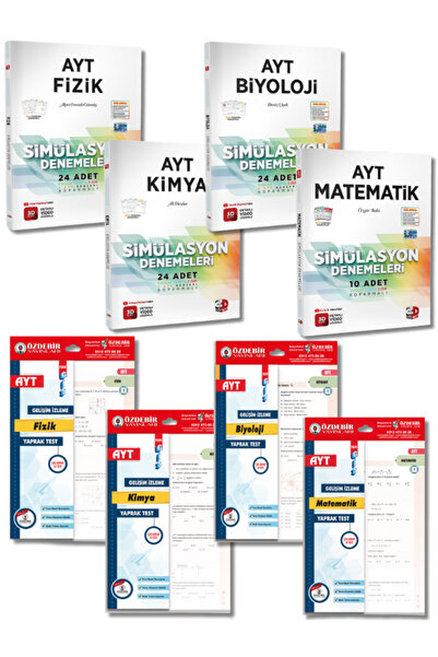 ÖZDEBİR YAYINEVİ 3D Yayınları ve Özdebir Yayınevi'nden AYT Sayısal Branş Deneme, Yaprak Test Seti