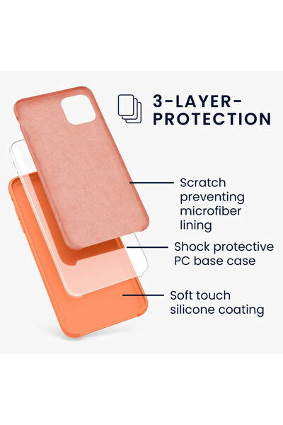 KWmobile Case for Apple iPhone 11, Silicone, Rose Gold, 49724.144