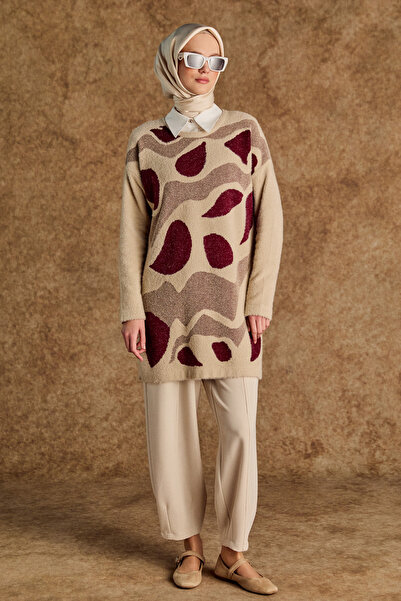 Setrms Desenli Yuvarlak Yakalı Triko Tunik