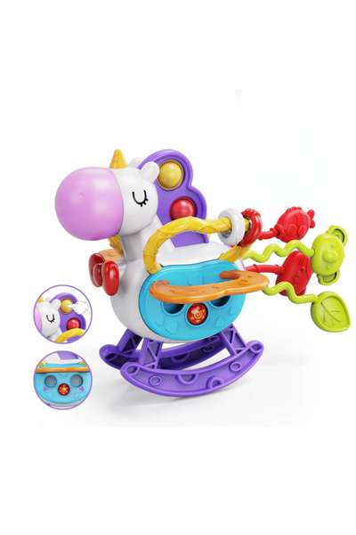 Denn Store Jucărie Montessori Senzorială 6-în-1 Unicorn | Dezvoltare Motorie,...