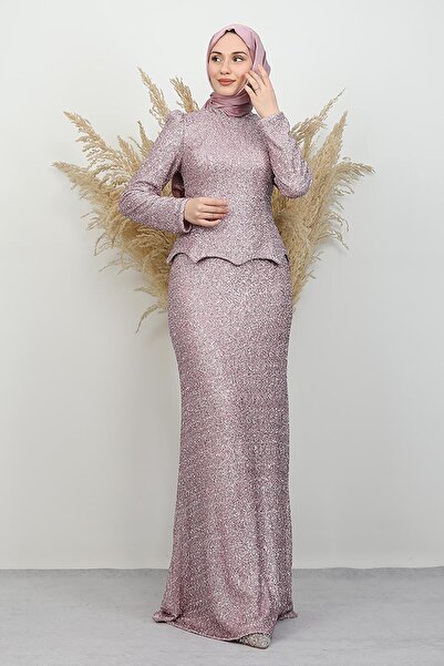 lizatesettür Melida Takım Abiye Gül Kurusu