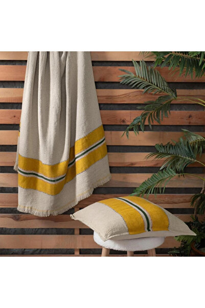 Sarev Manarola Beige 100% Linen Throw 140*190 cm