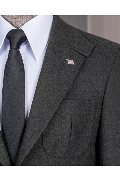 TerziAdemAltun Italian Style S Slim Fit Pointed Collar Men's Single Jacket Green T14906