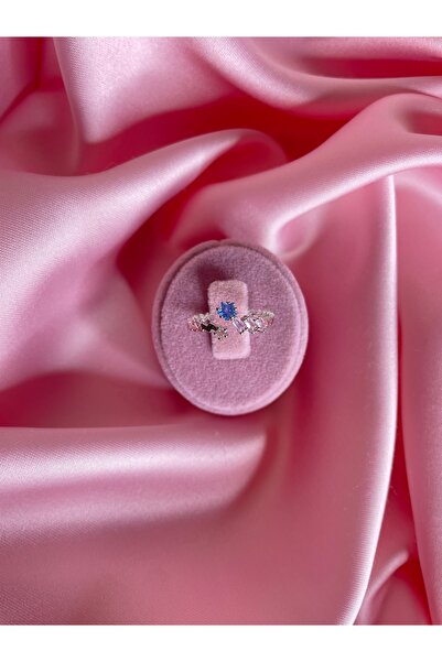 JEWELRY MAVİ PEMBE TAŞLI YÜZÜK