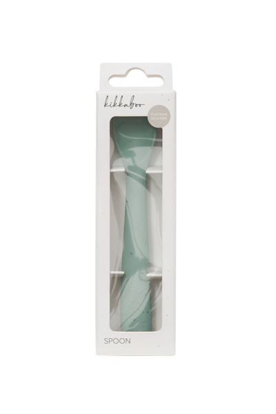 Kikka Boo Silicone Spoon for Baby's First Meals, Platinum Sage Green
