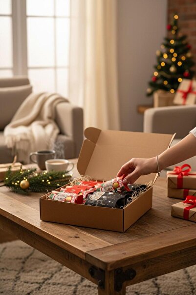 DRY Assorted festive gift box: 5 roasted almonds 100g & 5 mixed nuts, cranberries and peanuts 50g