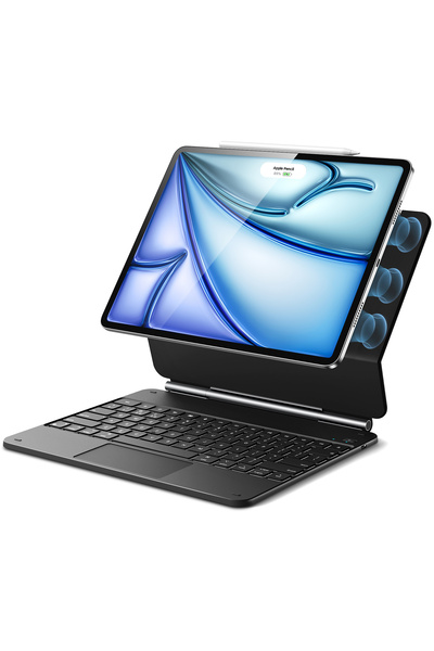 ESR iPad Air 13-Inch (M2/M3) & iPad Pro 12.9-Inch (3Rd/4Th/5Th/6Th Generation) Nesil, M1/M2) Rebound Magnetic 360 Keyboard Case