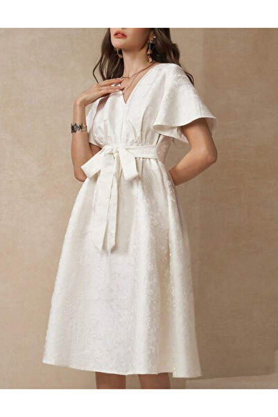 Sheya Shein midi dress, cream