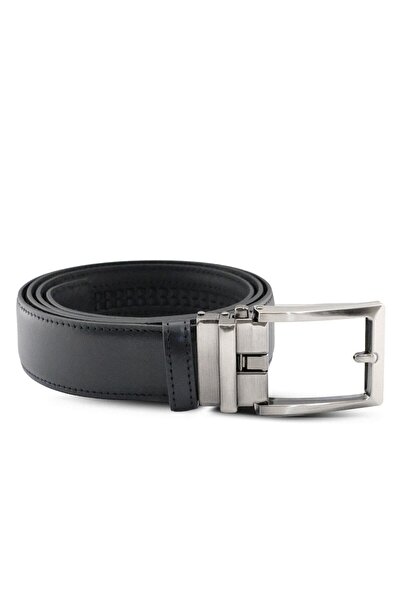 Vario Genuine Leather Men's Belt with Adjustable Buckle V01 Black Split
