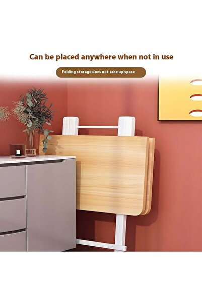 Taimi Folding Dining Table 80x80x74cm with Wooden Top & Metal Legs, Portable Table with a Wooden Color