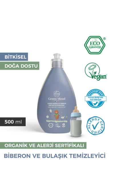 Green Mood Doğal ve Organik Sertifikalı Biberon ve Bulaşık Temizleyici 500 ML...