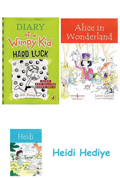 Bloomsbury Diary of a wimpy kid: hard luck (book 8) + alice in wonderland + heidi