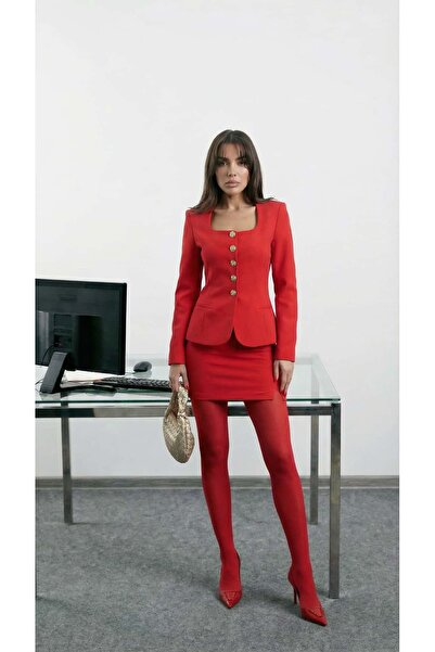 Swass Eva Button Suit Red