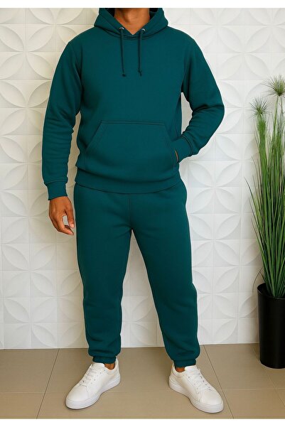 WENMİNG Ανδρικό σετ φούτερ και αθλητικό παντελόνι από βαμβακερό ύφασμα με μαλακή υφή 3 κλωστών