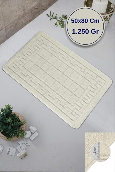 MODALİN Maldiv/Maldives Model Luxury Bath Mat Carpet 50X80 cm - Non-Slip Base...