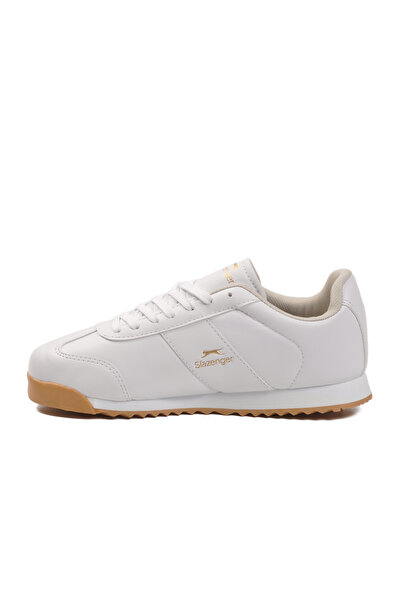 Slazenger White Lace-Up Non-Slip Sole Men's Sneaker Band m