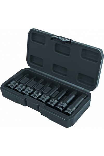 Topmaster Impact Hex Socket Set 8 pcs H6-H19 1/2 inch Drive Cr-Mo