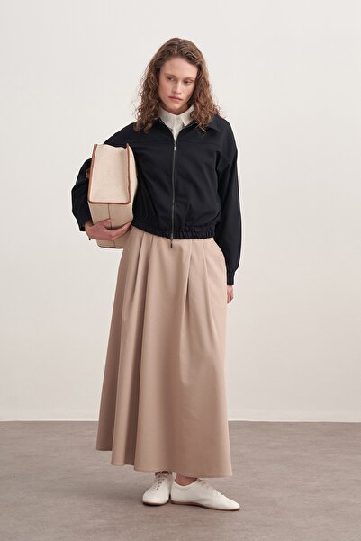 EBU Prive Women's Gabardine Bomber Jacket Black