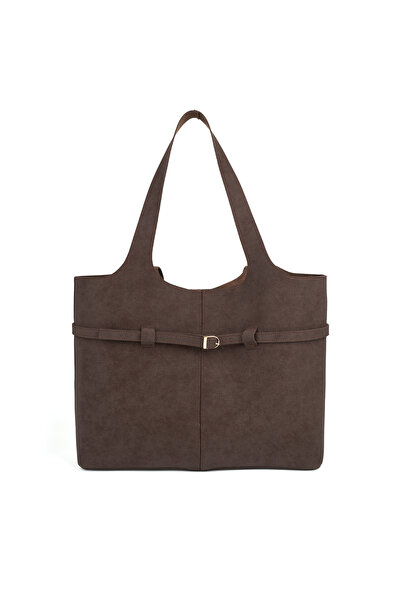 KOÇAK ÇANTA Women's Suede Handbag and Women's Shoulder Bag with Magnet Closure and Makeup Bag