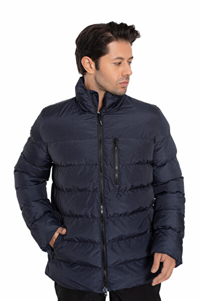 Crozwise Men's Padded Coat Navy Blue 5032-01